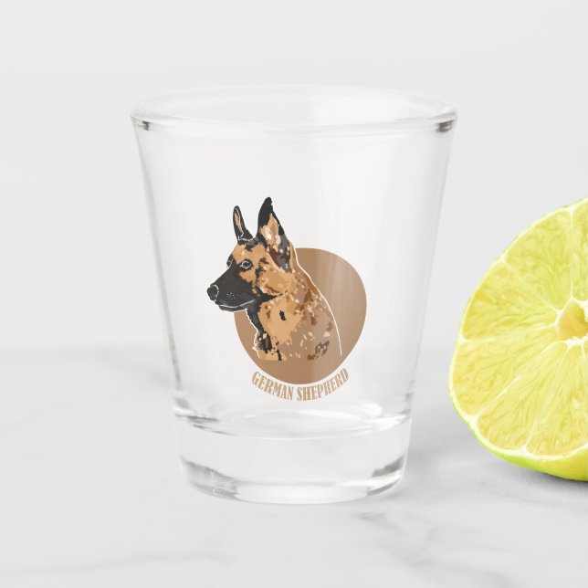 German Shepherd Shot Glass (Front)