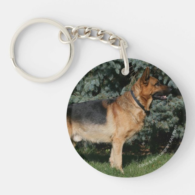 German Shepherd Show Stand Key Ring (Front)