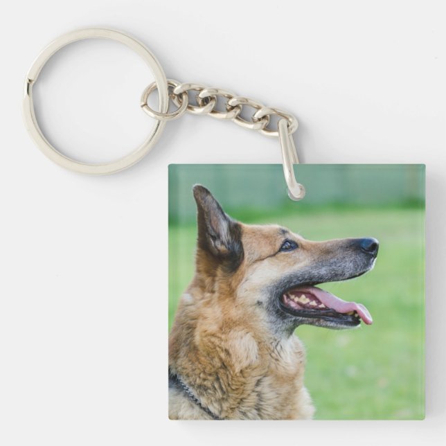 German Shepherd Side Portrait Key Ring (Front)