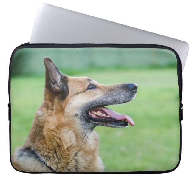 German Shepherd Side Portrait Laptop Sleeve (Front)