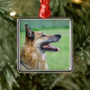 German Shepherd Side Portrait Metal Ornament