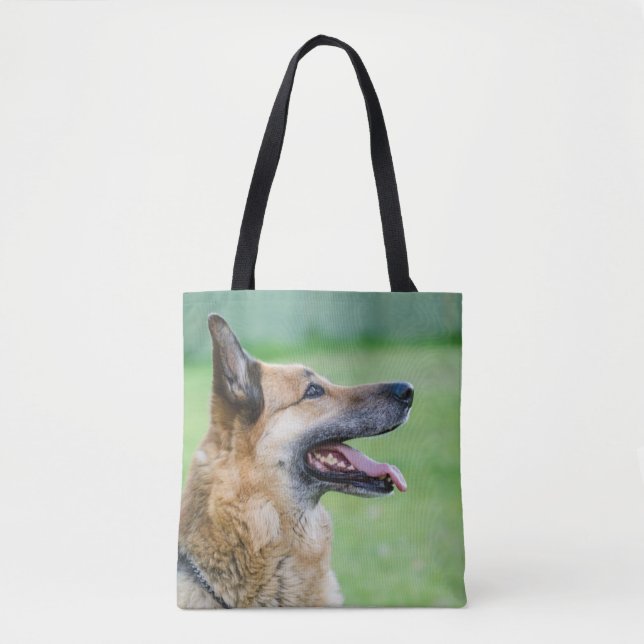 German Shepherd Side Portrait Tote Bag (Front)
