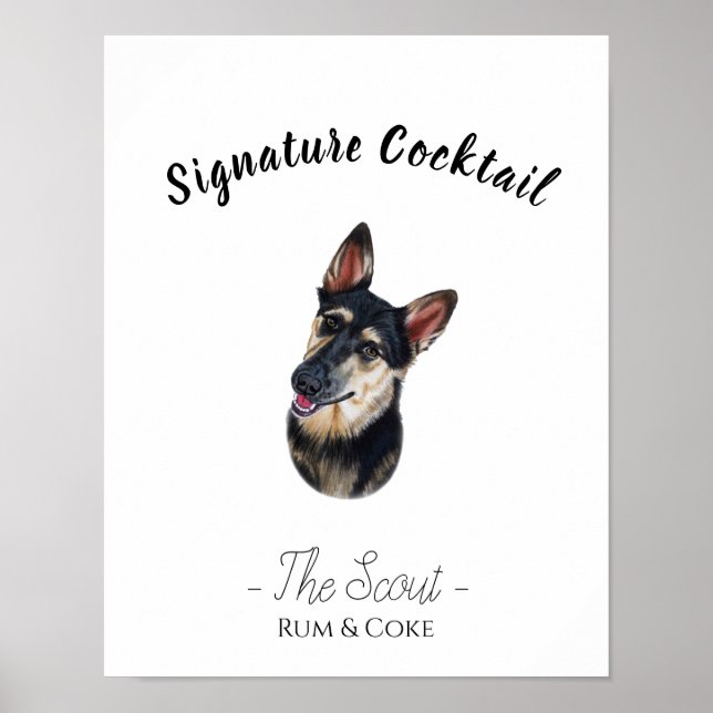 German Shepherd Signature Drink Sign (Front)