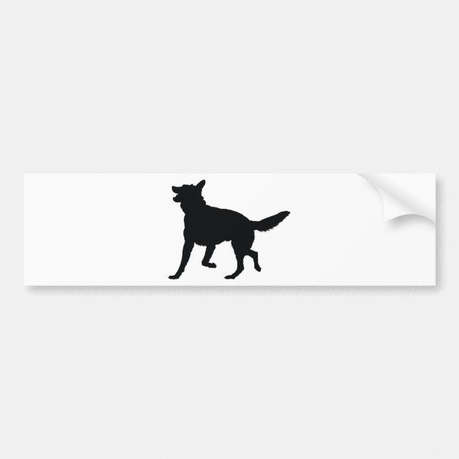 German Shepherd Silhouette Bumper Sticker (Front)
