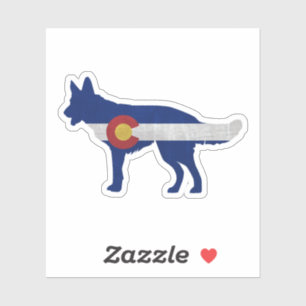 German Shepherd Silhouette Colorado Flag