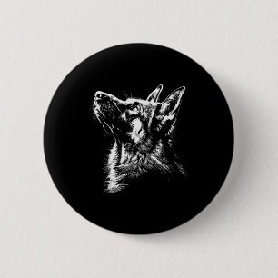 German Shepherd Silhouette Graphic German Shepherd 6 Cm Round Badge