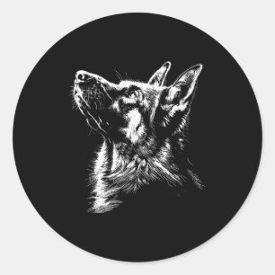 German Shepherd Silhouette Graphic German Shepherd Classic Round Sticker