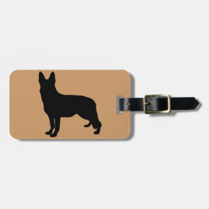 German Shepherd Silhouette Luggage Tag