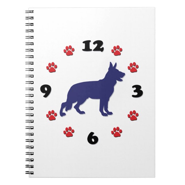 German Shepherd Silhouette Notebook (Front)