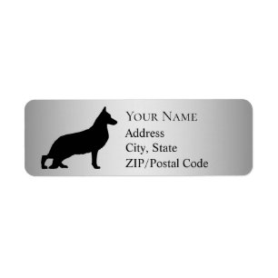 German Shepherd Silhouette Return Address Label