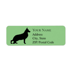 German Shepherd Silhouette Return Address Label