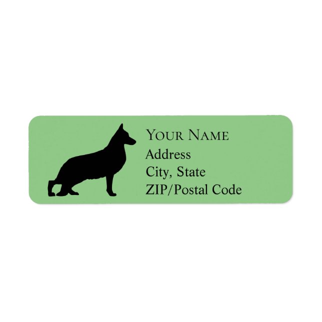 German Shepherd Silhouette Return Address Return Address Label (Front)