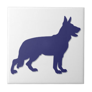 German Shepherd Silhouette Tile