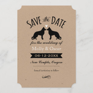 German Shepherd Silhouettes Wedding Save the Date