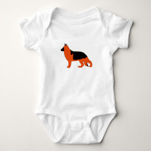 German Shepherd silo black and red Baby Bodysuit