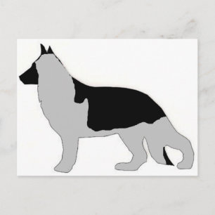 German Shepherd silo black and silver Postcard
