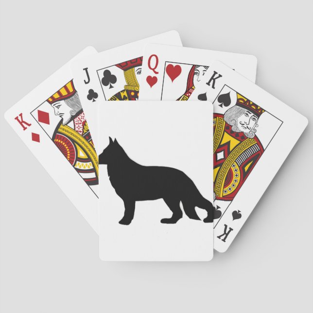 german shepherd silo black playing cards (Back)