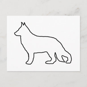 german shepherd silo white postcard