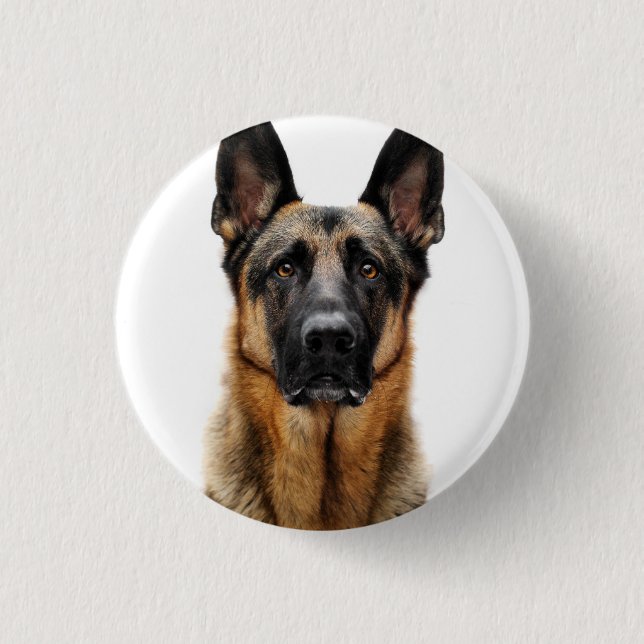 German Shepherd Sitting Up 3 Cm Round Badge (Front)
