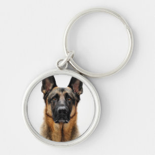 German Shepherd Sitting Up Key Ring