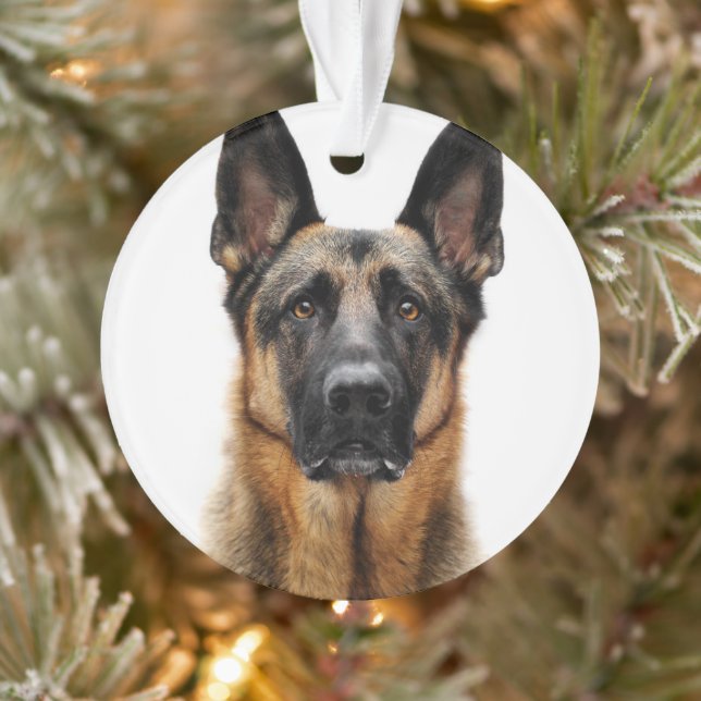 German Shepherd Sitting Up Ornament (Tree)