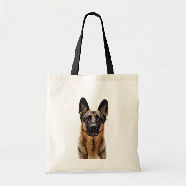 German Shepherd Sitting Up Tote Bag (Front)