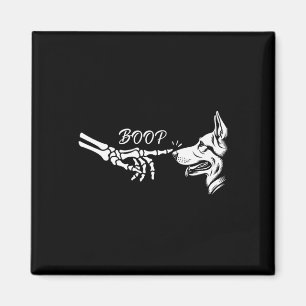 German Shepherd Skeleton Hand Boop Halloween Pet W Magnet