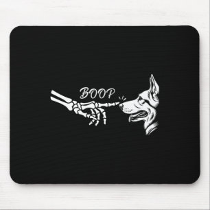German Shepherd Skeleton Hand Boop Halloween Pet W Mouse Pad