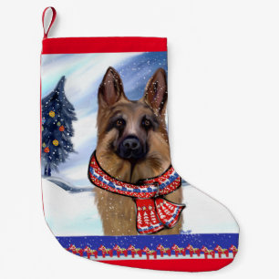 GERMAN SHEPHERD SMALL CHRISTMAS STOCKING