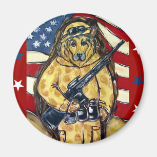 German Shepherd Soldier Magnet