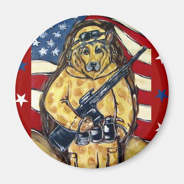German Shepherd Soldier Magnet (Front)