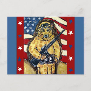 German Shepherd Soldier Postcard