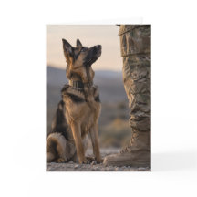 German Shepherd Soldier Tribute Card