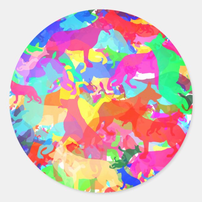 German Shepherd Special Pattern Classic Round Sticker (Front)