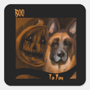 German Shepherd Square Sticker