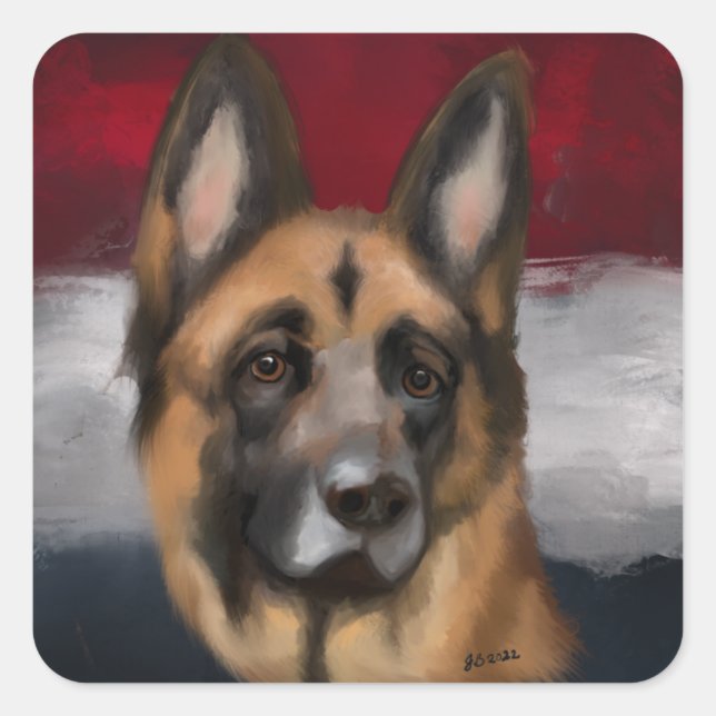 German Shepherd       Square Sticker (Front)