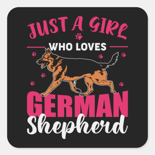German shepherd square sticker (Front)