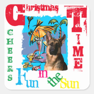 German Shepherd Square Sticker