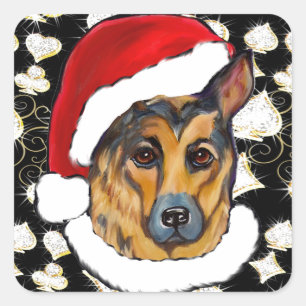 GERMAN SHEPHERD SQUARE STICKER