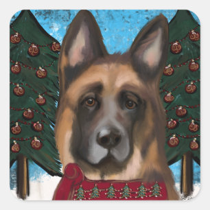 German Shepherd  Square Sticker