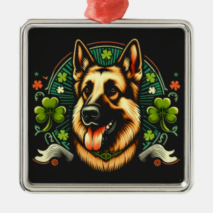 German Shepherd St Patrick's Day Shepherd Dog Gift Metal Ornament