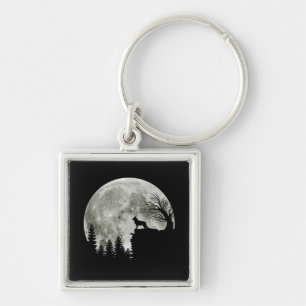 German Shepherd Standing On Mountain Halloween Key Ring