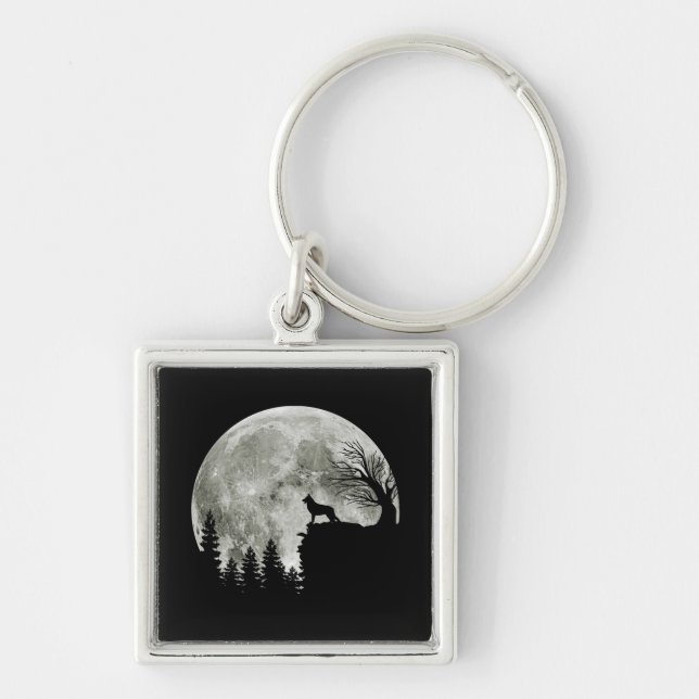  German Shepherd Standing On Mountain Halloween Key Ring (Front)