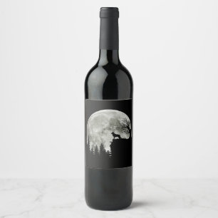  German Shepherd Standing On Mountain Halloween Wine Label