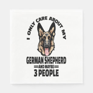 German Shepherd Stickers - I Only Care About My Ge Napkin
