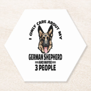 German Shepherd Stickers - I Only Care About My Ge Paper Coaster