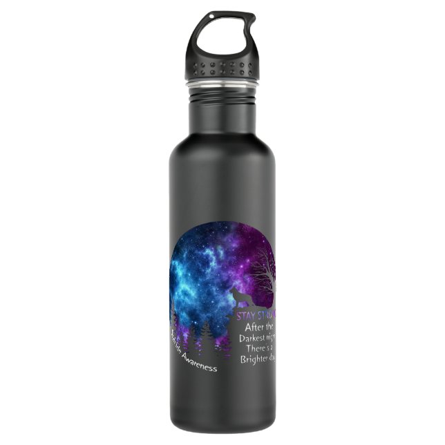 German Shepherd Suicide Awareness Stay Strong Gift 710 Ml Water Bottle (Front)
