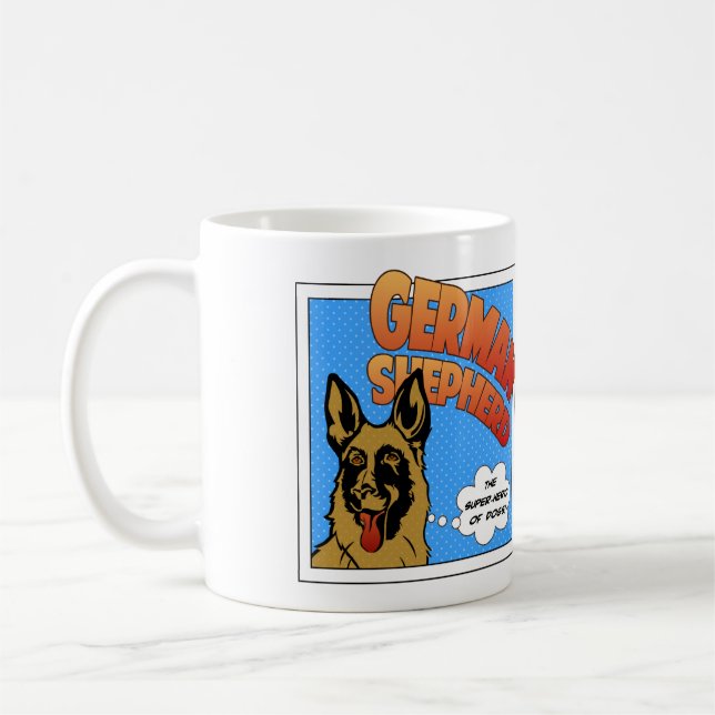 German Shepherd - Super Hero Coffee Mug (Left)