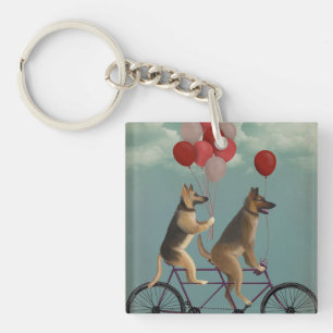 German Shepherd Tandem Key Ring