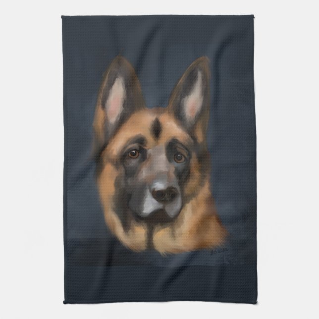 GERMAN SHEPHERD     TEA TOWEL (Vertical)